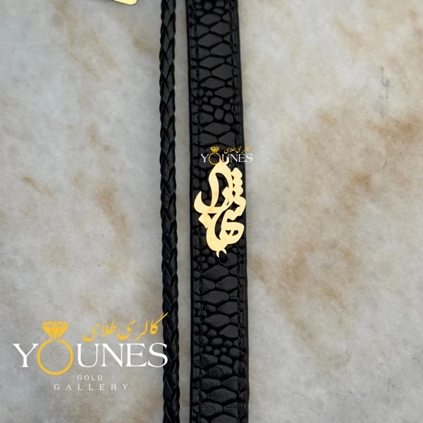 دستبند طلا شهاب چرم مردانه